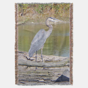 Blue Heron throw blanket