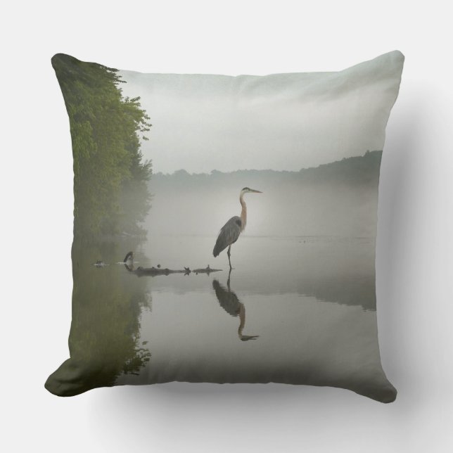 Blue Heron throw pillow (Front)