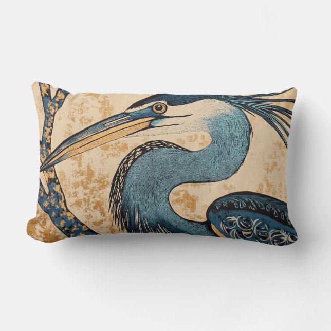 Blue Heron Throw Pillow II (Front)