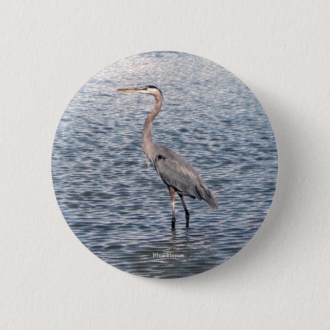 Blue Heron water button (Front)