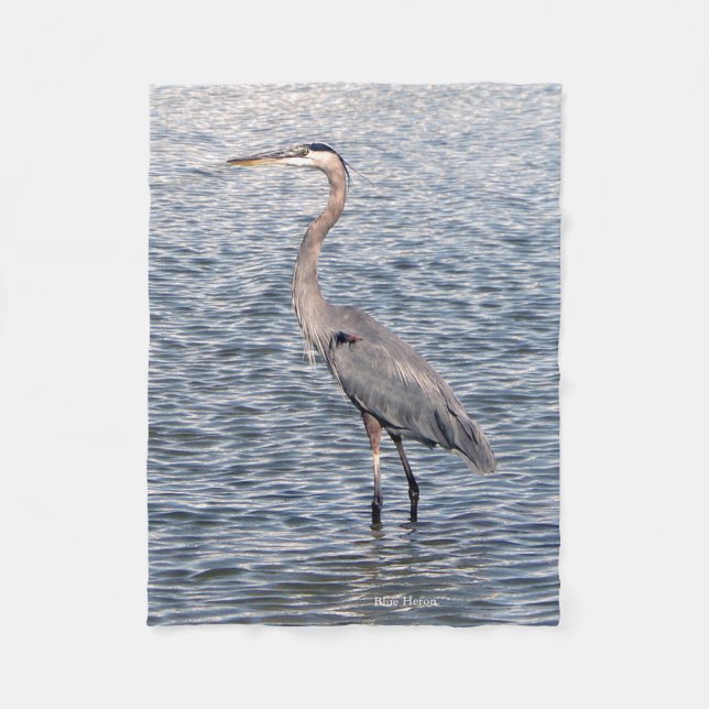 Blue Heron water fleece blanket (Front)