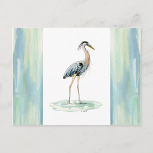 Blue Heron watercolor Postcard