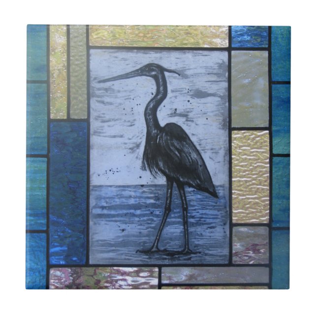Blue Heron with Blues Tile (Front)