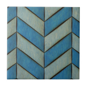 Blue Herringbone Ceramic Tile