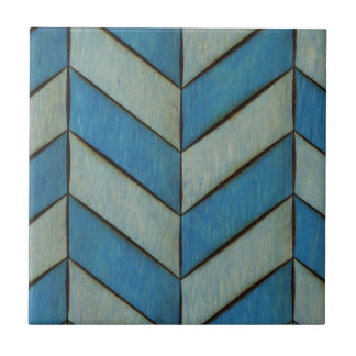 Blue Herringbone Ceramic Tile