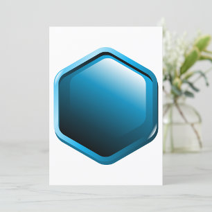 Blue Hexagon Invitations