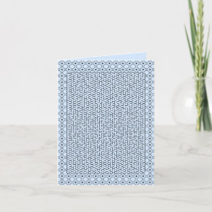 Blue Hexagon Maze Note Card