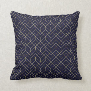 Blue Hexagon Pattern Cushion