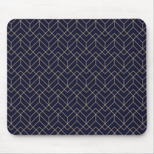 Blue Hexagon Pattern Mouse Pad