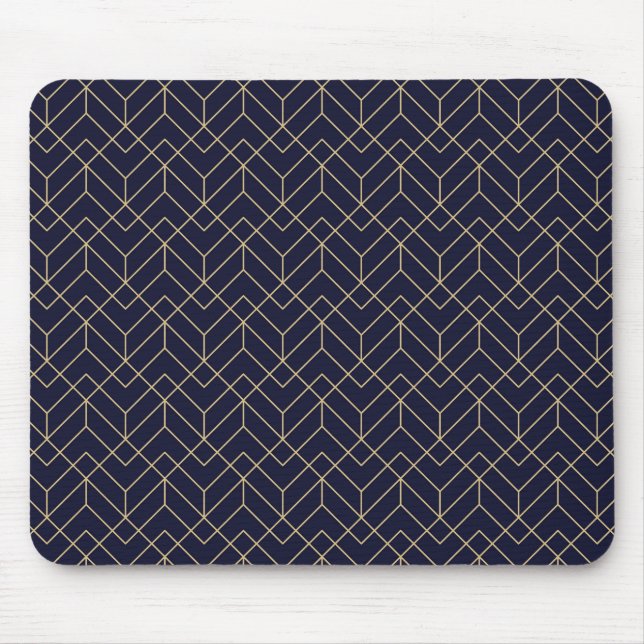 Blue Hexagon Pattern Mouse Pad (Front)