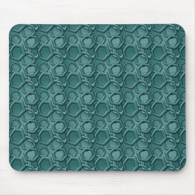 Blue Hexagon Pattern Mouse Pad (Front)