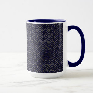 Blue Hexagon Pattern Mug