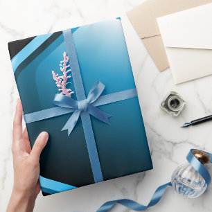 Blue Hexagon Wrapping Paper