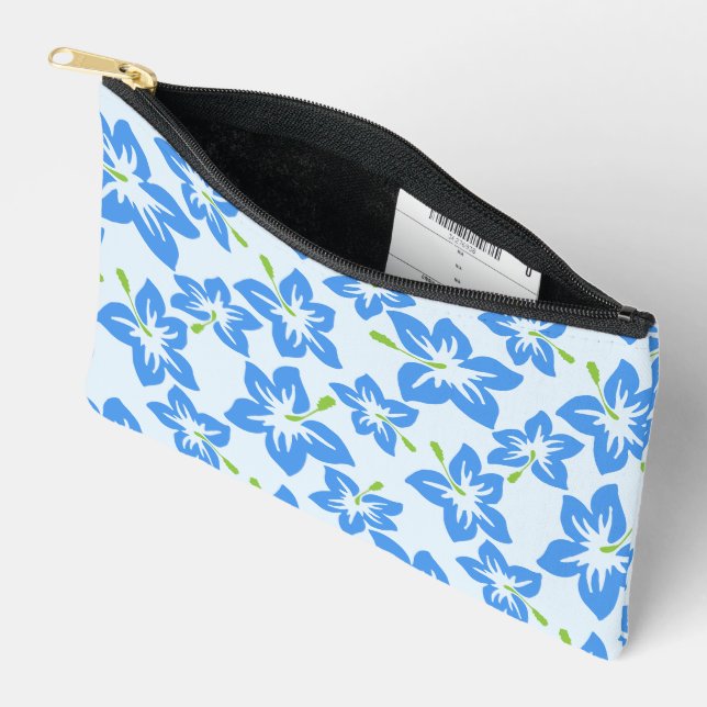 Blue Hibiscus, Blue Flowers, Pattern Of Flowers Accessory Pouch (Open)