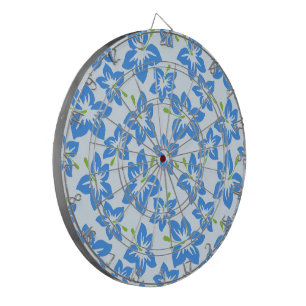 Blue Hibiscus, Blue Flowers, Pattern Of Flowers Dartboard
