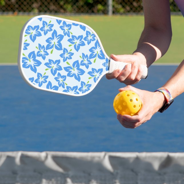 Blue Hibiscus, Blue Flowers, Pattern Of Flowers Pickleball Paddle (Insitu)