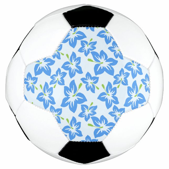 Blue Hibiscus, Blue Flowers, Pattern Of Flowers Soccer Ball (Front)