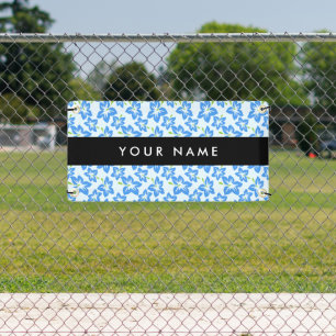 Blue Hibiscus, Blue Flowers, Your Name Banner