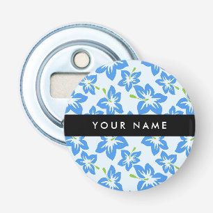 Blue Hibiscus, Blue Flowers, Your Name Bottle Opener