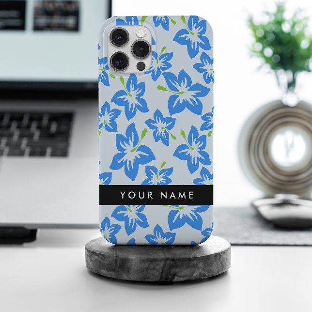 Blue Hibiscus, Blue Flowers, Your Name Case-Mate iPhone Case (Creator Uploaded)