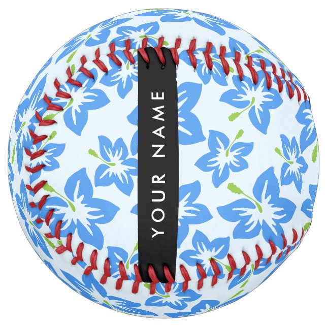 Blue Hibiscus, Blue Flowers, Your Name Softball (Front Left)