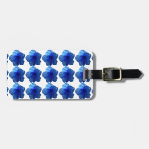 Blue Hibiscus Flower Luggage Tag