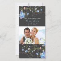 Blue Hibiscus & Swallows Chic Floral Wedding Photo