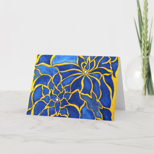 Blue hibiscus thank you card (Front)