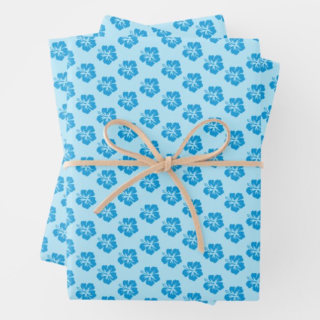 Blue Hibiscus Wrapping Paper Set  (In situ)