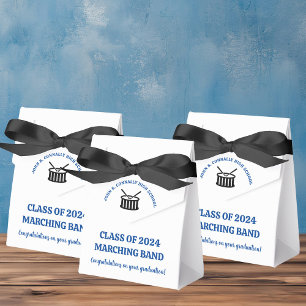 Blue High School Band Custom Graduation Party Favour Box