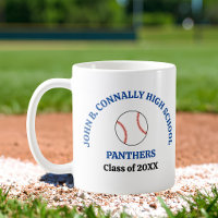 Blue High School Baseball Player Personalised