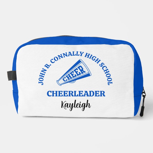 Blue High School Cheerleader Personalised Dopp Kit (Front)