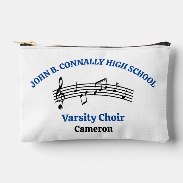 Blue High School Choir Personalised Accessory Pouch (Front)