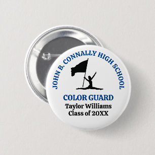 Blue High School Colour Guard Personalised 6 Cm Round Badge