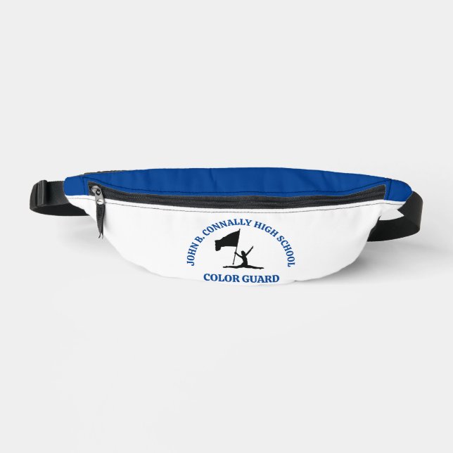 Blue High School Colour Guard Personalised Bum Bags (Front)
