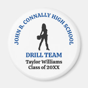Blue High School Drill Team Dancer Personalised Magnet