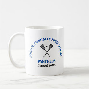 Blue High School Lacrosse Team Personalised Coffee Mug