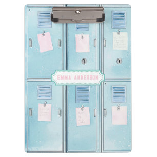 Blue High School Lockers Clipboard