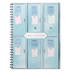 Blue High School Lockers Notebook