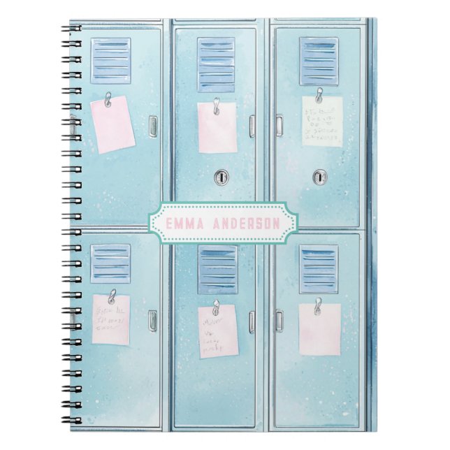 Blue High School Lockers Notebook (Front)