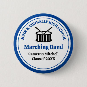 Blue High School Marching Band Customisable 6 Cm Round Badge