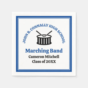 Blue High School Marching Band Graduation Party Napkin