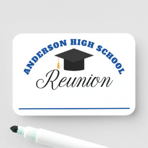 Blue High School Reunion Personalised Name Tag