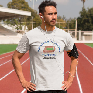 Blue High School Track & Field Team Personalised T-Shirt