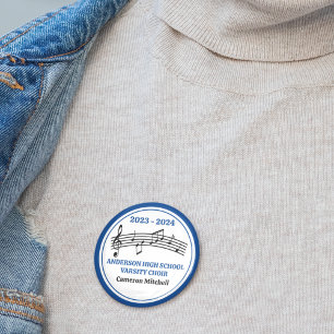 Blue High School Varsity Choir Customizable 6 Cm Round Badge