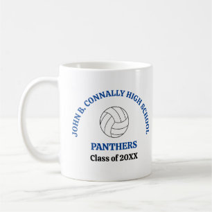 Blue High School Volleyball Player Personalised Coffee Mug