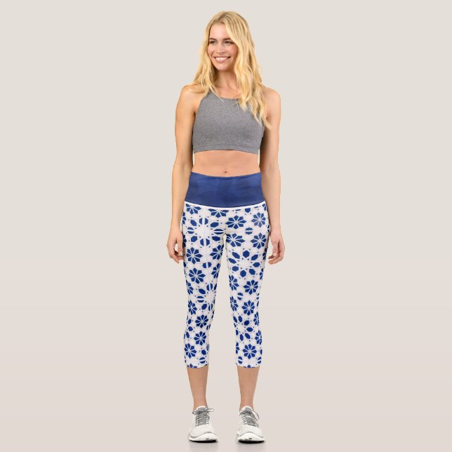 BLUE High Waisted Capris (Front)