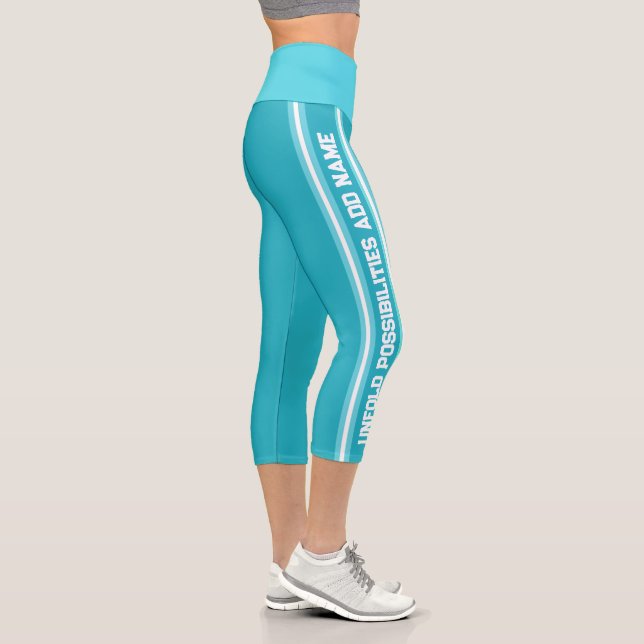 Blue High Waisted Yoga Capris, XS (0-2) Capri Leggings (Right)