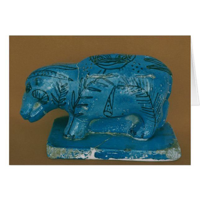 Blue hippopotamus with black decoration (Front Horizontal)