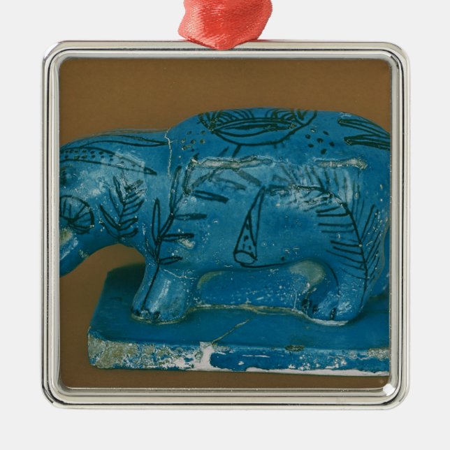 Blue hippopotamus with black decoration (Front)